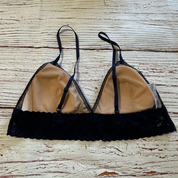 Hanky Panky Signature Lace Padded Bralette in Navy Sz L New - Picture 7 of 9